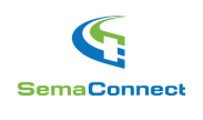 SemaConnect logo featuring a stylized road design in green and blue with the company name below.