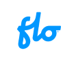 Blue "flo" text logo with a water drop design element.