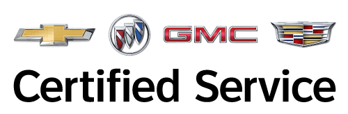 Chevrolet, Buick, GMC, Cadillac logos above "Certified Service" text.
