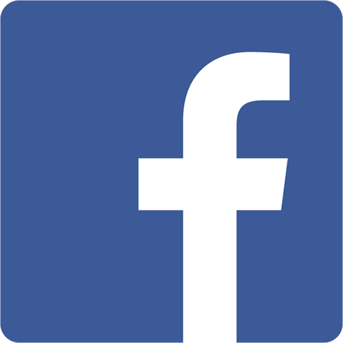 White lowercase "f" logo on a blue background, representing the Facebook brand.